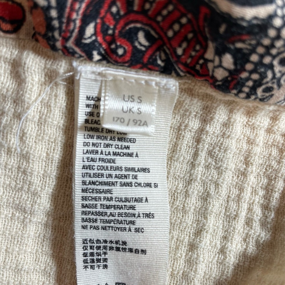Free People Rowan Cotton Gauze Double Breasted Blazer Jacket in Ecru/Cream Sm - Picture 5 of 7